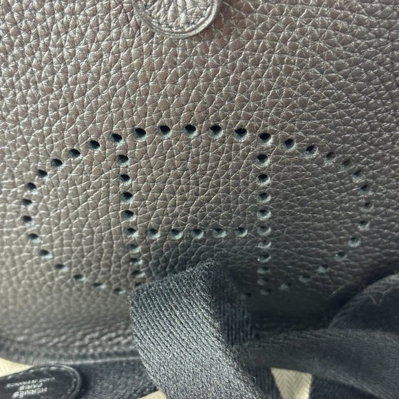 NWT Authentic Hermes Mini Black Leather Evelyn Crossbody Bag - Picture 2 of 12